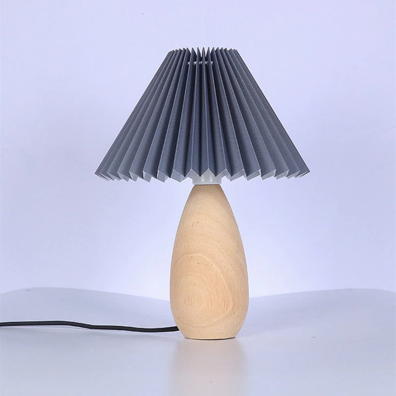 Nordic Solid Wooden Bedroom Table Lamp