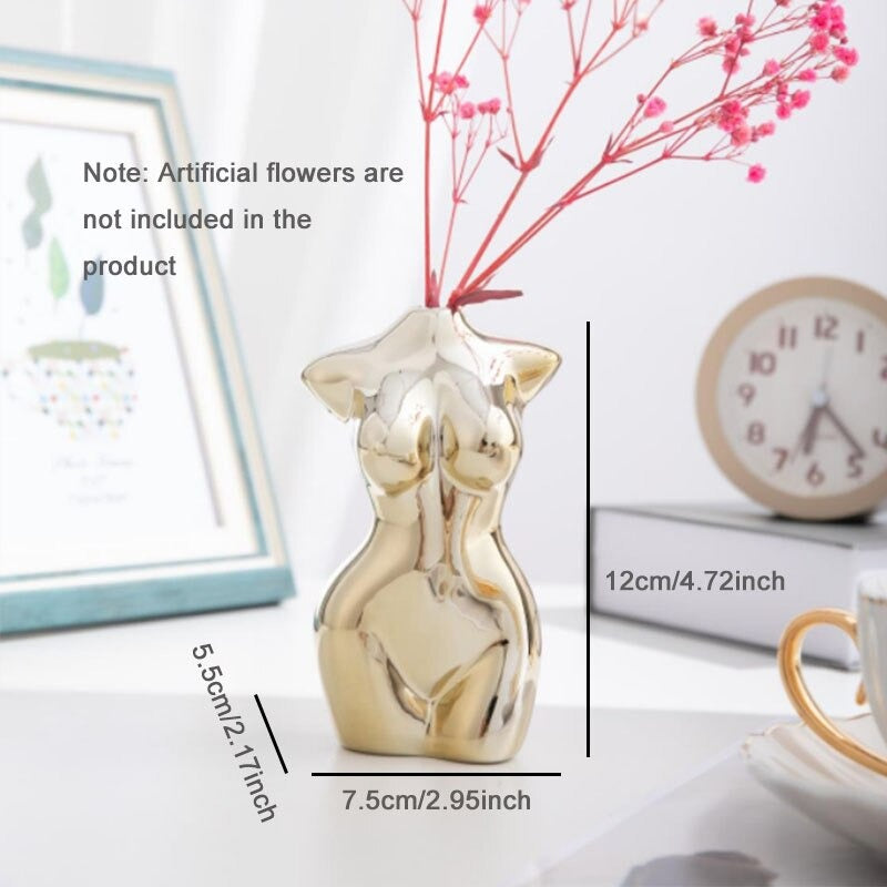 Nordic Glowy Nude Female Body Vase For Flowers