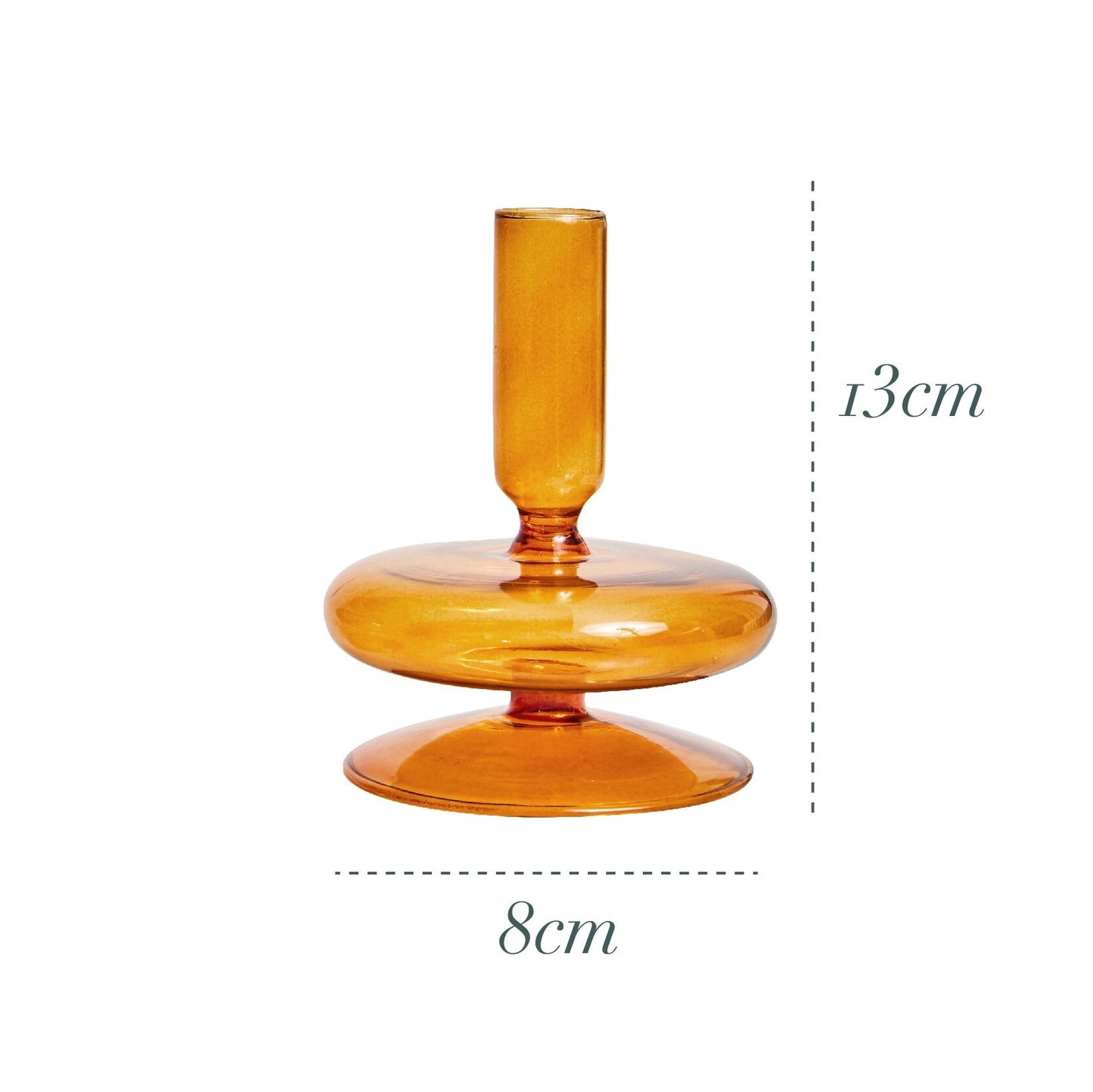 Nordic Retro Orange Glass Candleholder