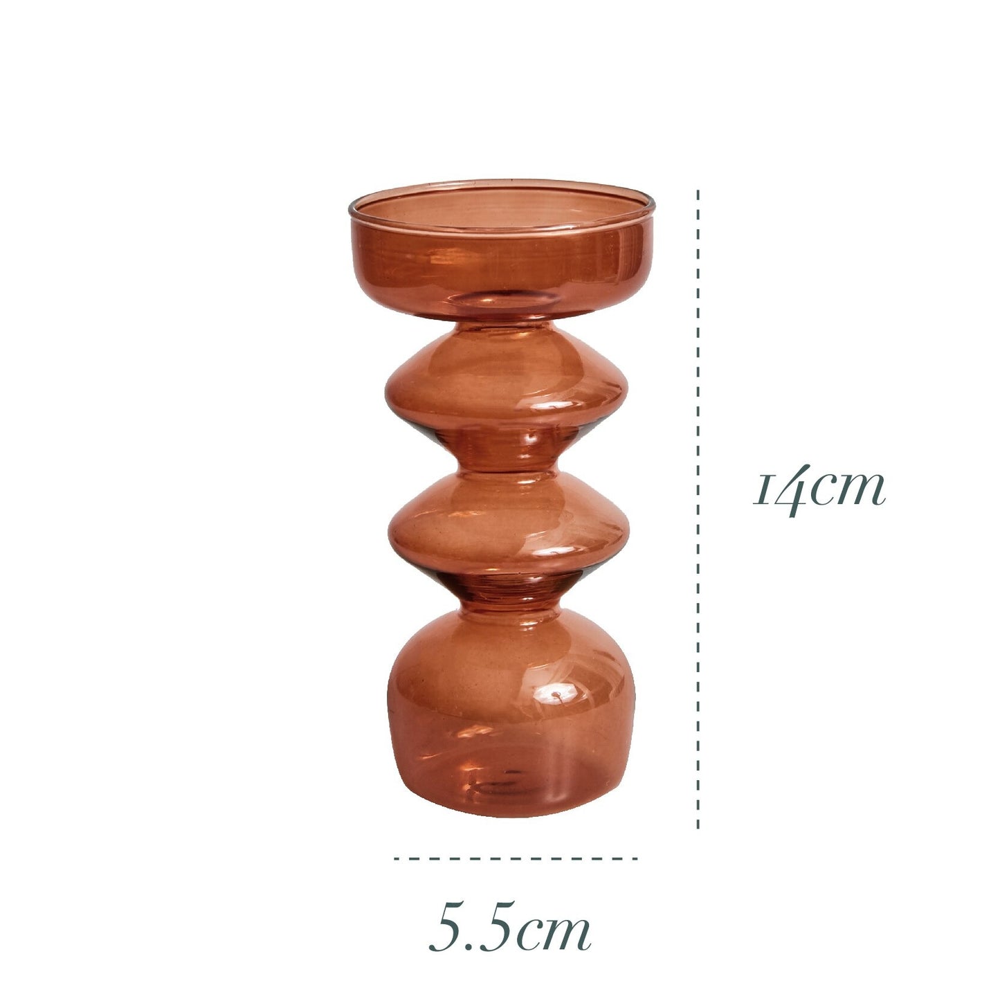 Brown Groovy Wavy Candle Holders