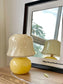 Aesthetic Vintage Cream White Glass Mushroom Lamp